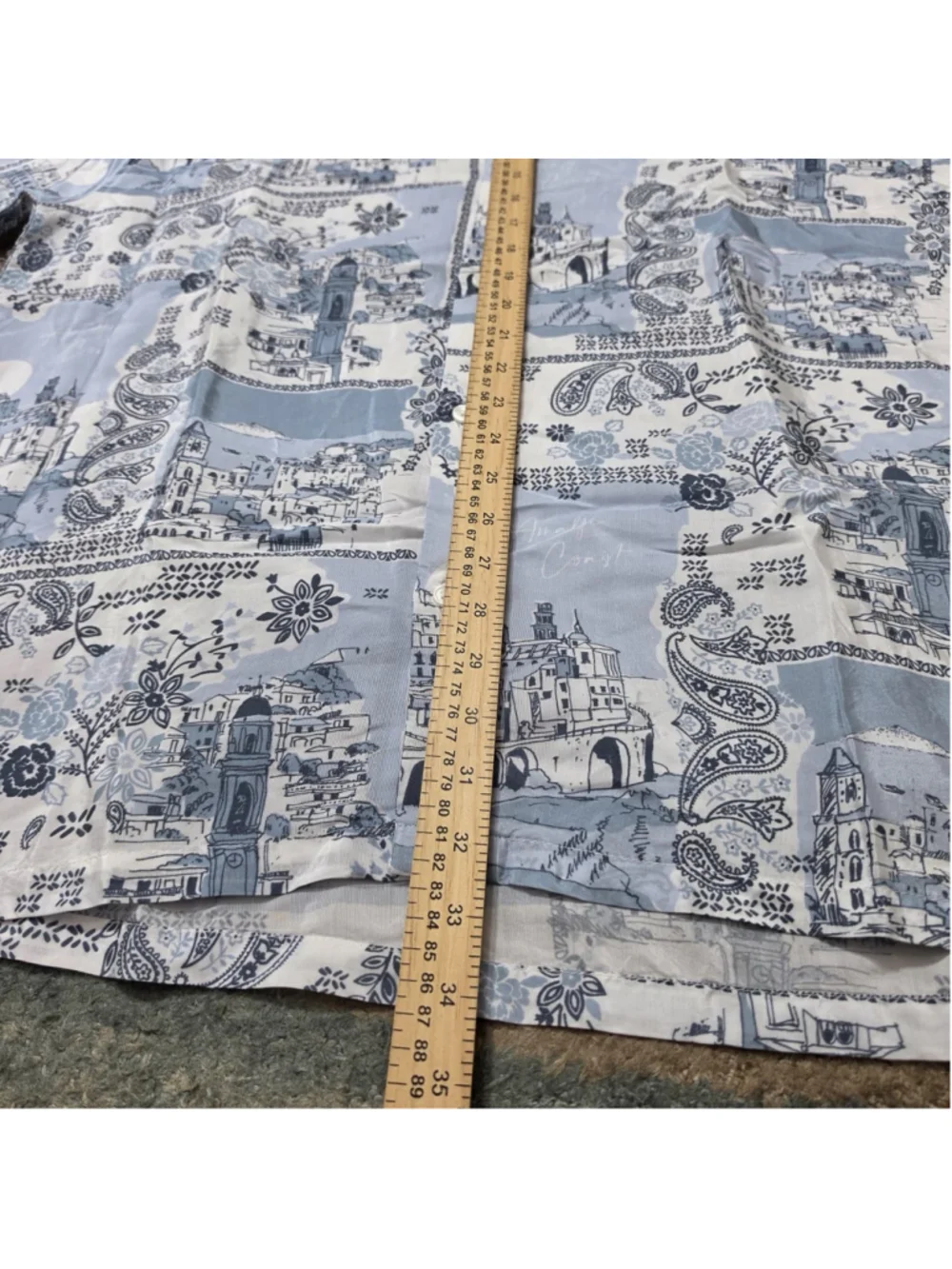 Abercrombie Fitch Shirt Mens XL Blue Scenic Camp Button Up AOP Casual